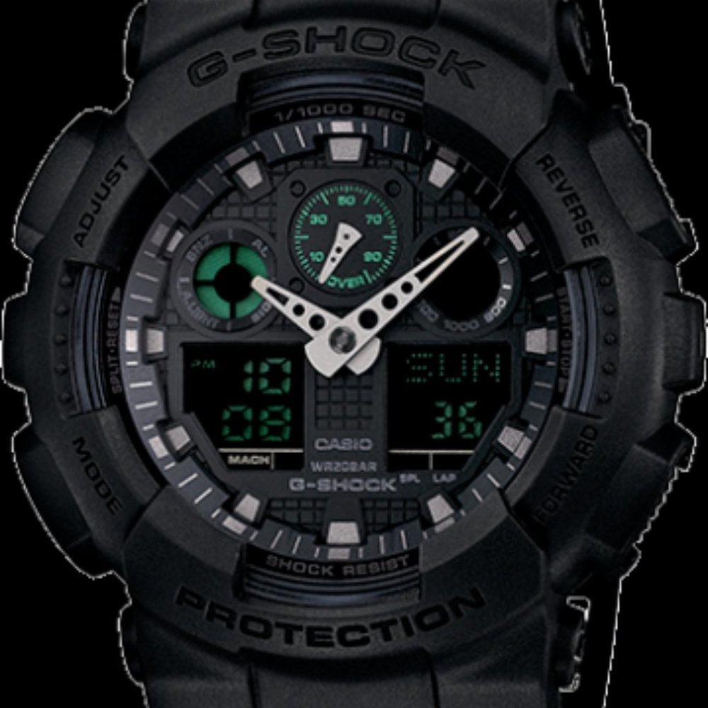Casio G-Shock Military Black GA100MB-1A 3-Eye Ana-